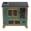 Ver imagem 2 de Fogao a Lenha N 2 Imperador Vitreo Premium Caldeira Turquesa Se