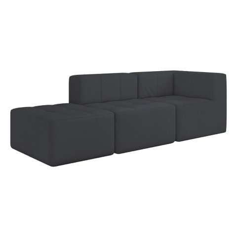 Sofá Modulado 3 Lugares 231cm Espuma D33 Multimóveis Cr45353 Grafite