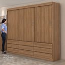 Ver imagem 5 de Guarda-Roupa Casal 3 Portas de Correr 9 Gavetas Hércules Plus