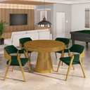 Ver imagem 6 de Conjunto Mesa de Jogos Carteado Bellagio Tampo Reversível e 4 Cadeiras Madeira Poker Base Cone Velud