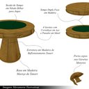 Ver imagem 3 de Conjunto Mesa de Jogos Carteado Bellagio Tampo Reversível e 4 Cadeiras Madeira Poker Base Cone Velud