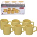 Ver imagem 1 de Jogo de Xicara para Cafe de Porcelana Amarela 6 Pecas 100ml