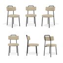 Ver imagem 1 de Kit 6 Cadeiras Ster Sala de Jantar Linho Gengibre - Vallisa Decor
