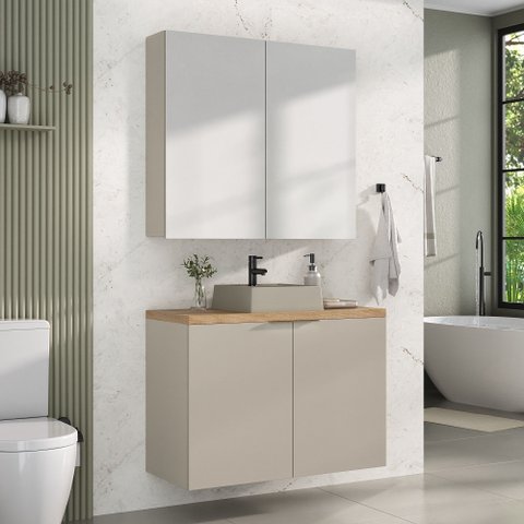 Conjunto de Banheiro sem Cuba Nature Estilare 90cm