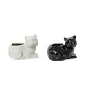 Ver imagem 1 de Vaso Cerâmica Gato 10,5x7x8,5 Cm – Encanto e Personalidade na Sua Decoração:branco
