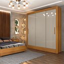 Ver imagem 4 de Guarda Roupa Casal 3 Portas Correr e 4 Gavetas Valencia Tcil Tcil Móveis Roupeiro Valencia Sem Espel