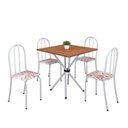 Ver imagem 2 de Conjunto de Mesa Tubular 70x70cm Tampo em MDF com 4 Cadeiras Ane B Branco/Botanic Bege