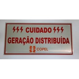 Picture of Placa Cuidado - Geração Distribuída - Padrão Copel - Lisa com 10Un ...