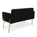 Ver imagem 4 de Sofá Namoradeira 2 Lugares Pé de Ferro Dourado Elisa Suede D03 - D'Rossi Cor Preto