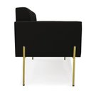Ver imagem 5 de Sofá Namoradeira 2 Lugares Pé de Ferro Dourado Elisa Suede D03 - D'Rossi Cor Preto