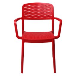 Cadeira Tramontina Serena com Braços Vermelho Empilhável em Polipropileno com Proteção Antimicrobian - 2