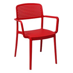 Cadeira Tramontina Serena com Braços Vermelho Empilhável em Polipropileno com Proteção Antimicrobian - 3