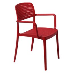 Cadeira Tramontina Serena com Braços Vermelho Empilhável em Polipropileno com Proteção Antimicrobian - 1