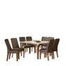 CONJUNTO SALA DE JANTAR TÓKIO 1,36 x 1,36 COM 8 CADEIRAS - AMÊNDOA 04A - 2