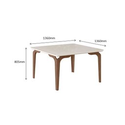 CONJUNTO SALA DE JANTAR TÓKIO 1,36 x 1,36 COM 8 CADEIRAS - AMÊNDOA 04A - 3