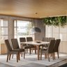 CONJUNTO SALA DE JANTAR TÓKIO 1,36 x 1,36 COM 8 CADEIRAS - AMÊNDOA 04A - 1
