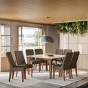 Ver imagem 1 de CONJUNTO SALA DE JANTAR TÓKIO 1,36 x 1,36 COM 8 CADEIRAS - AMÊNDOA 04A