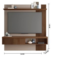 Painel para Tv's até 65 Polegadas Ripado Jade 1.8 - Fendi / Havana - 2