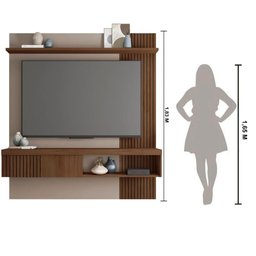Painel para Tv's até 65 Polegadas Ripado Jade 1.8 - Fendi / Havana - 4