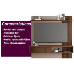 Painel para Tv's até 65 Polegadas Ripado Jade 1.8 - Fendi / Havana - 3