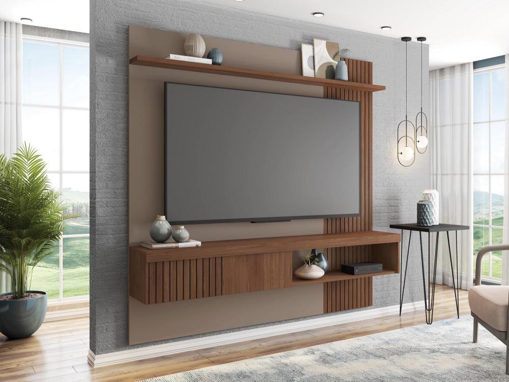 Painel para Tv's até 65 Polegadas Ripado Jade 1.8 - Fendi / Havana