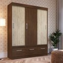 Ver imagem 1 de Guarda-Roupa 3 Portas de Correr 3 Gavetas Esmeralda Decibal Móveis