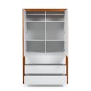 Ver imagem 5 de Guarda-Roupa 2 Portas 3 Gavetas Madeira Maciça e MDF Craft Branco/Garapa
