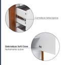 Ver imagem 7 de Guarda-Roupa 2 Portas 3 Gavetas Madeira Maciça e MDF Craft Branco/Garapa