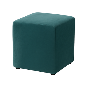 Kit 2x Puff Quadrado Decorativo:azul Petróleo