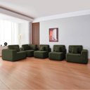 Ver mais imagens de Kit Sofá Modular 5 Lugares Moderno Curvo Orgânico Adapt Linho Verde