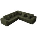 Ver imagem 1 de Kit Sofá Modular 5 Lugares Moderno Curvo Orgânico Adapt Linho Verde