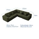 Ver imagem 3 de Kit Sofá Modular 5 Lugares Moderno Curvo Orgânico Adapt Linho Verde