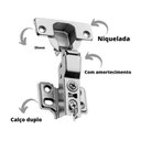 Ver imagem 2 de Dobradiça Bigfer Com Amortecimento Alta (Curva) Calço Slide On (Removível) (Caixa C/200)