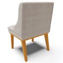 Ver imagem 6 de Kit 5 Cadeiras Decorativas Sala de Jantar Base Fixa de Madeira Firenze Veludo Cinza/Castanho G19 - G
