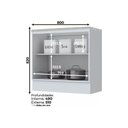 Ver imagem 2 de Módulo Cozinha Americana Balcão com Tampo para Cooktop com 2 Portas 80cm Cinza2 Aéreos + 1 Balcã