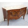 Cômoda Bombê Luis XV Apl. Bronze Tampo Em Mármore 2 Gavetas - 7
