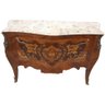 Cômoda Bombê Luis XV Apl. Bronze Tampo Em Mármore 2 Gavetas - 1