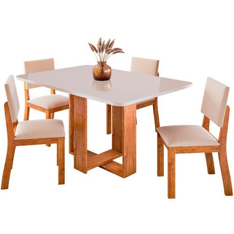 Conjunto de Mesa com 4 Cadeiras Viero Sierra