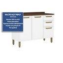 Ver imagem 2 de Gabinete de Cozinha Modulado C/ Tampo Bella C/ 3 Portas e 2 Gavetas 120cm Grafite - Bertolini