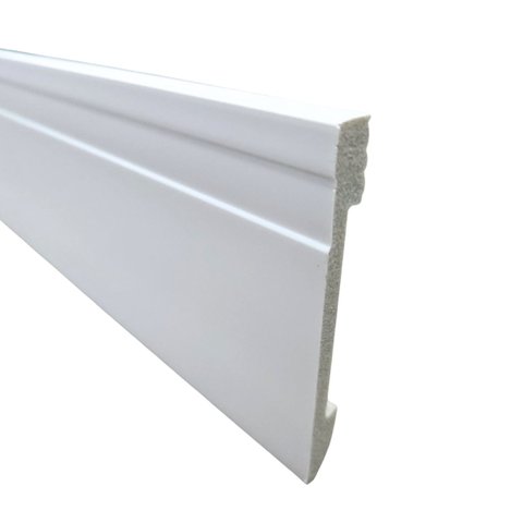 Rodape Poliestireno Slim 10cm Frisado Branco 2 Metros