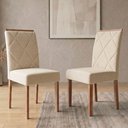 Ver imagem 2 de Kit 2 Cadeiras Estofadas Madeira Tauari 20223 Suede Nude Molci