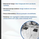Ver imagem 3 de Conjunto Mesa Alta Bar Bistrô Redonda Vidro 2 Banquetas Estofado Don Castro Decor