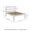 Ver imagem 3 de Cama de Casal Madeira Maciça para Colchão 128-138x188cm Multimóveis Cr35255 Branco
