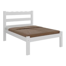 Cama de Casal Madeira Maciça para Colchão 128-138x188cm Multimóveis Cr35255 Branco - 4
