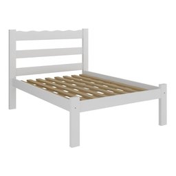 Cama de Casal Madeira Maciça para Colchão 128-138x188cm Multimóveis Cr35255 Branco - 2