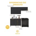 Ver imagem 5 de Armário de Cozinha Modulada Compacta Fidelitá Nara 100% MDF 3 Peças 200cm 8 Portas 2 Gavetas sem