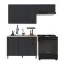 Ver imagem 2 de Armário de Cozinha Modulada Compacta Fidelitá Nara 100% MDF 3 Peças 200cm 8 Portas 2 Gavetas sem