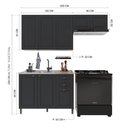 Ver imagem 4 de Armário de Cozinha Modulada Compacta Fidelitá Nara 100% MDF 3 Peças 200cm 8 Portas 2 Gavetas sem