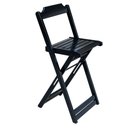 Ver imagem 4 de Kit 3 Conjuntos de Mesa Bistrô Dobraveis em Madeira Padrão com 3 Banquetas Altas - Preto