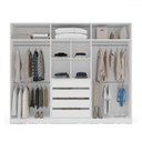 Ver imagem 3 de Guarda-roupa Casal Valência 6 Portas 4 Gavetas Branco/azul - Politorno